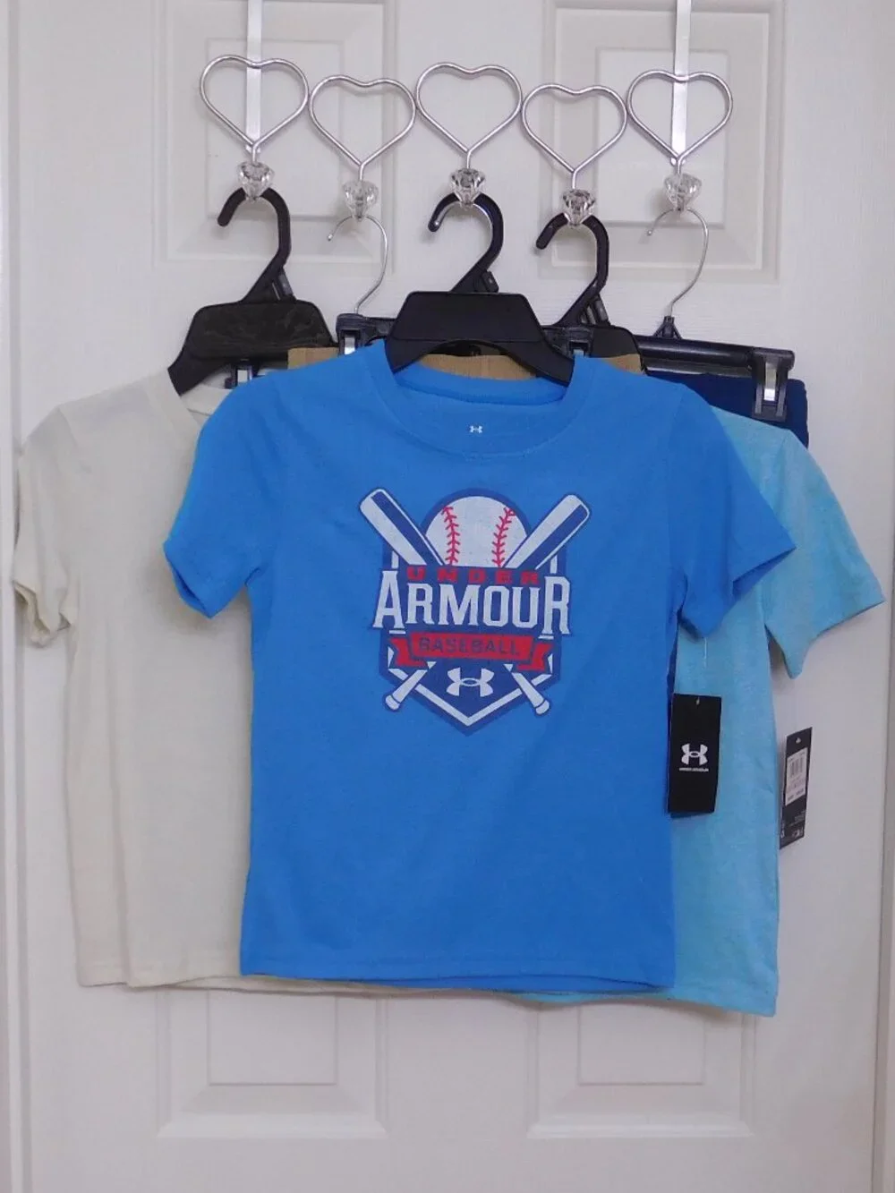 NWT 3 Under Armour 2pc Shirt & Shorts Sets Blue Baseball Olive Freedom sz 6